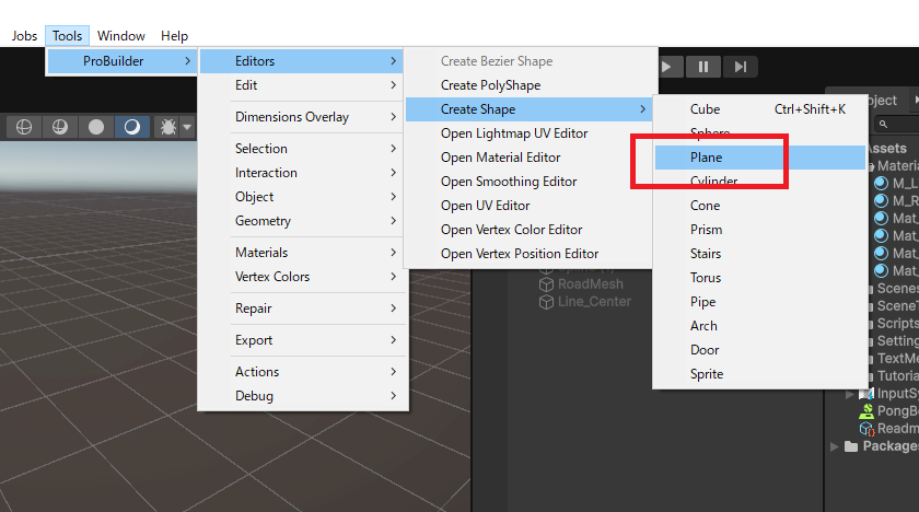 ProBuilderで道路作り①