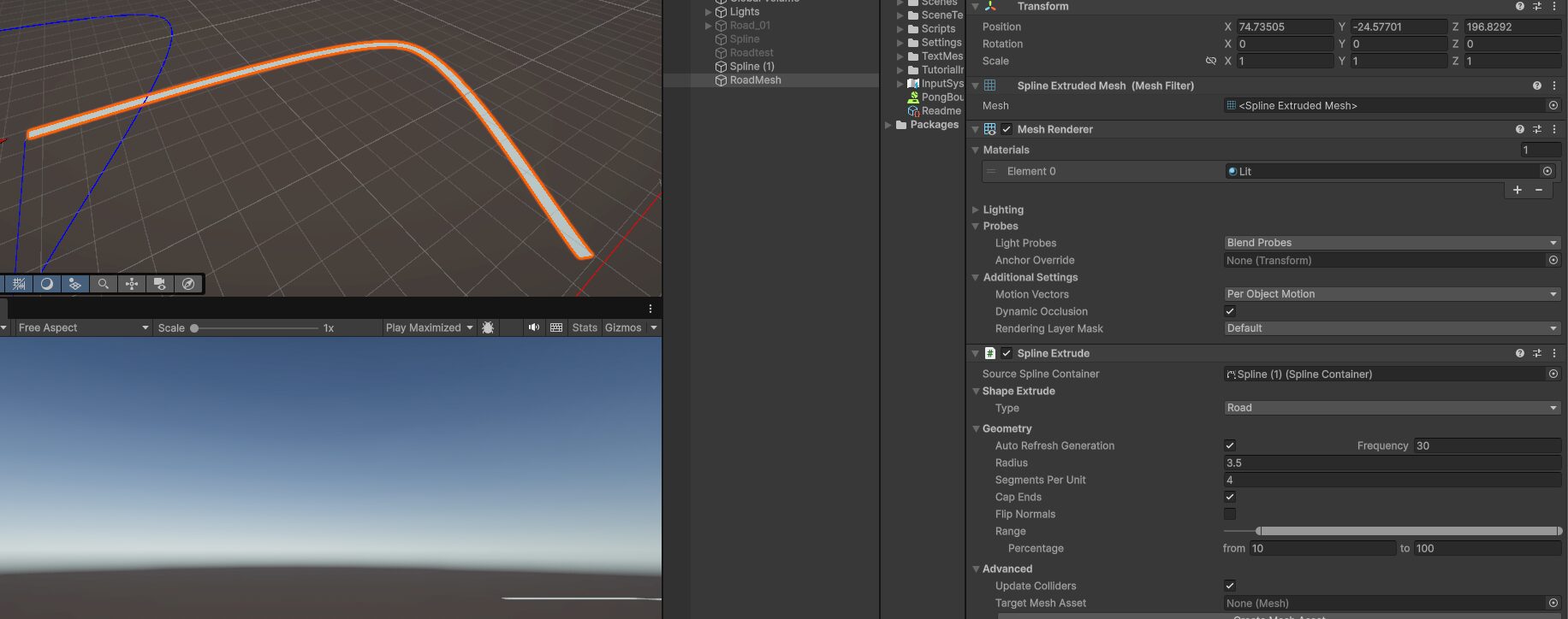 Splineで曲線作り⑤